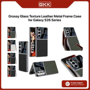 ginee_20260514165116486_2427408093.jpeg Case Samsung Galaxy S26 Ultra Plus GKK Grossy Glass Texture Leather Sleek Metal Frame Protective