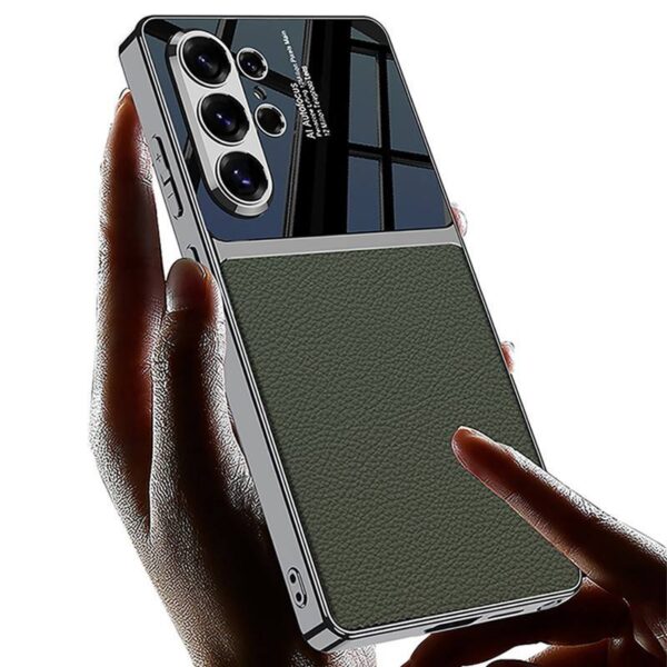 Case Samsung Galaxy S26 Ultra Plus GKK Grossy Glass Texture Leather Sleek Metal Frame Protective