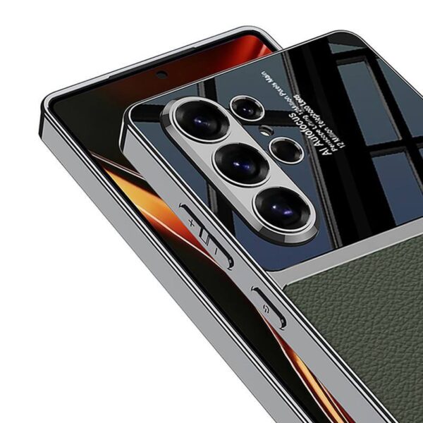 Case Samsung Galaxy S26 Ultra Plus GKK Grossy Glass Texture Leather Sleek Metal Frame Protective