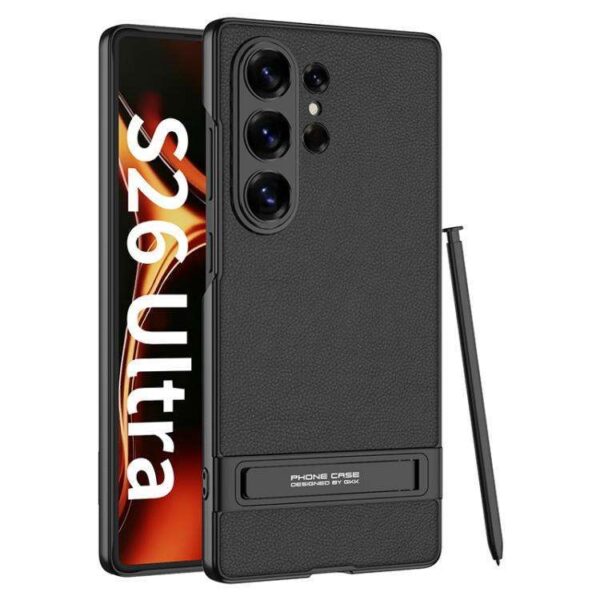 ginee_20260514165158890_7807771190.jpeg GKK Case Samsung Galaxy S26 S25 S24 Ultra Plus GKK Electroplated Triumph Leather Kickstand Protective Cover Casing
