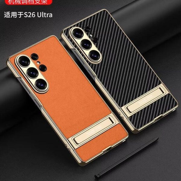 ginee_20260514165159021_6752233109.jpeg GKK Case Samsung Galaxy S26 S25 S24 Ultra Plus GKK Electroplated Triumph Leather Kickstand Protective Cover Casing