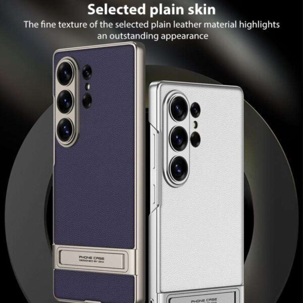 ginee_20260514165159566_8494609551.jpeg GKK Case Samsung Galaxy S26 S25 S24 Ultra Plus GKK Electroplated Triumph Leather Kickstand Protective Cover Casing