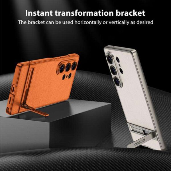 ginee_20260514165159823_9133832356.jpeg GKK Case Samsung Galaxy S26 S25 S24 Ultra Plus GKK Electroplated Triumph Leather Kickstand Protective Cover Casing