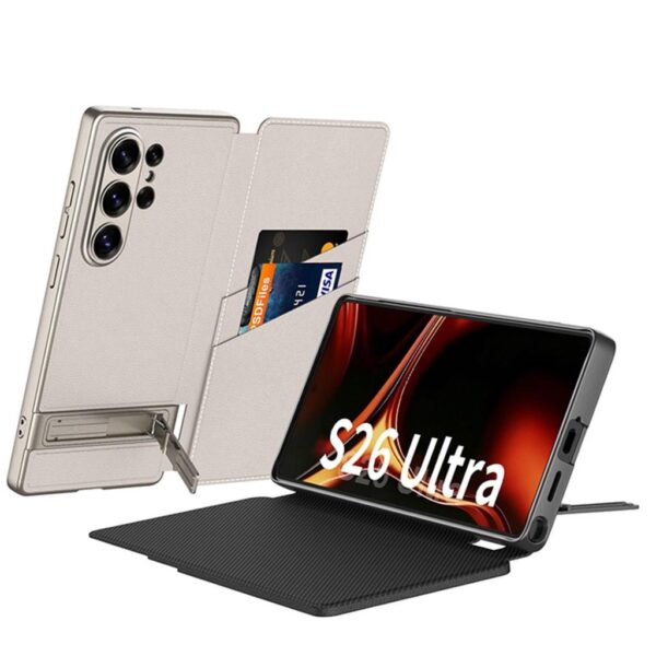 ginee_20260514165258877_6742486924.jpeg Case Samsung Galaxy S26 Ultra Plus GKK Triumphal Flap Flip Buka Tutup Leather Cover Card Slot Kartu Wallet Stand Kickstand Protective Cover Casing