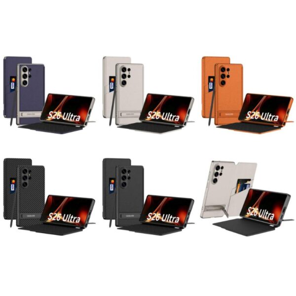ginee_20260514165259615_3410585377.jpeg Case Samsung Galaxy S26 Ultra Plus GKK Triumphal Flap Flip Buka Tutup Leather Cover Card Slot Kartu Wallet Stand Kickstand Protective Cover Casing